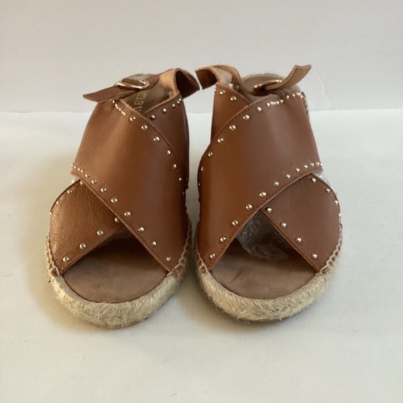 MAYPOL Studded Leather Wedge Espadrille Sandals Sz 42 Adjustable buckle Spain - Picture 7 of 11